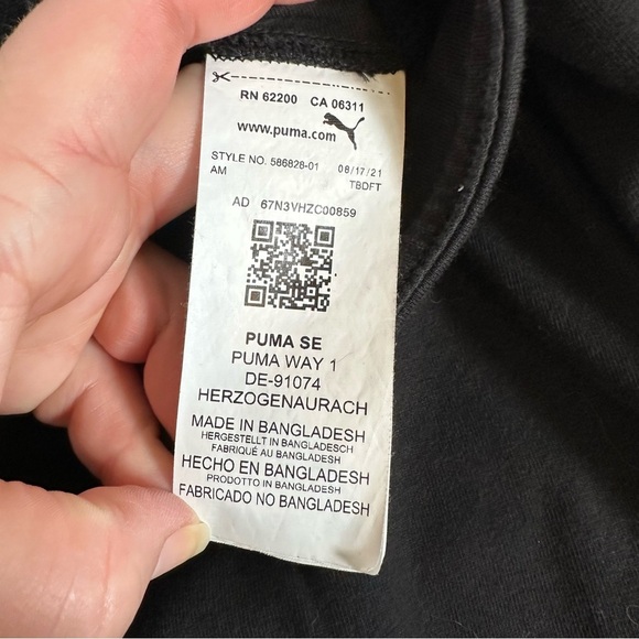 Puma Womens L Yoga Leggings Black Stretchy Workout Logo Hit Athletic - Picture 5 of 9